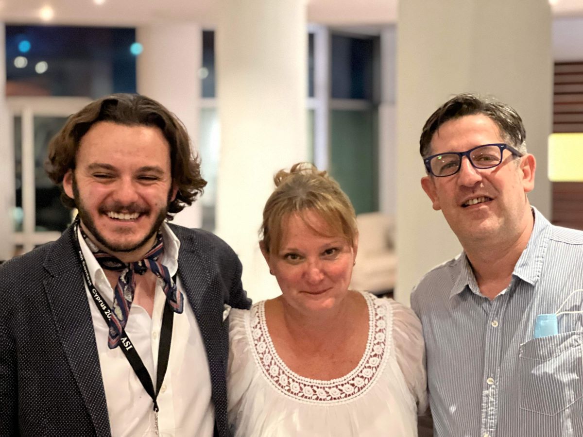 Nina Basset (center) with two colleagues.