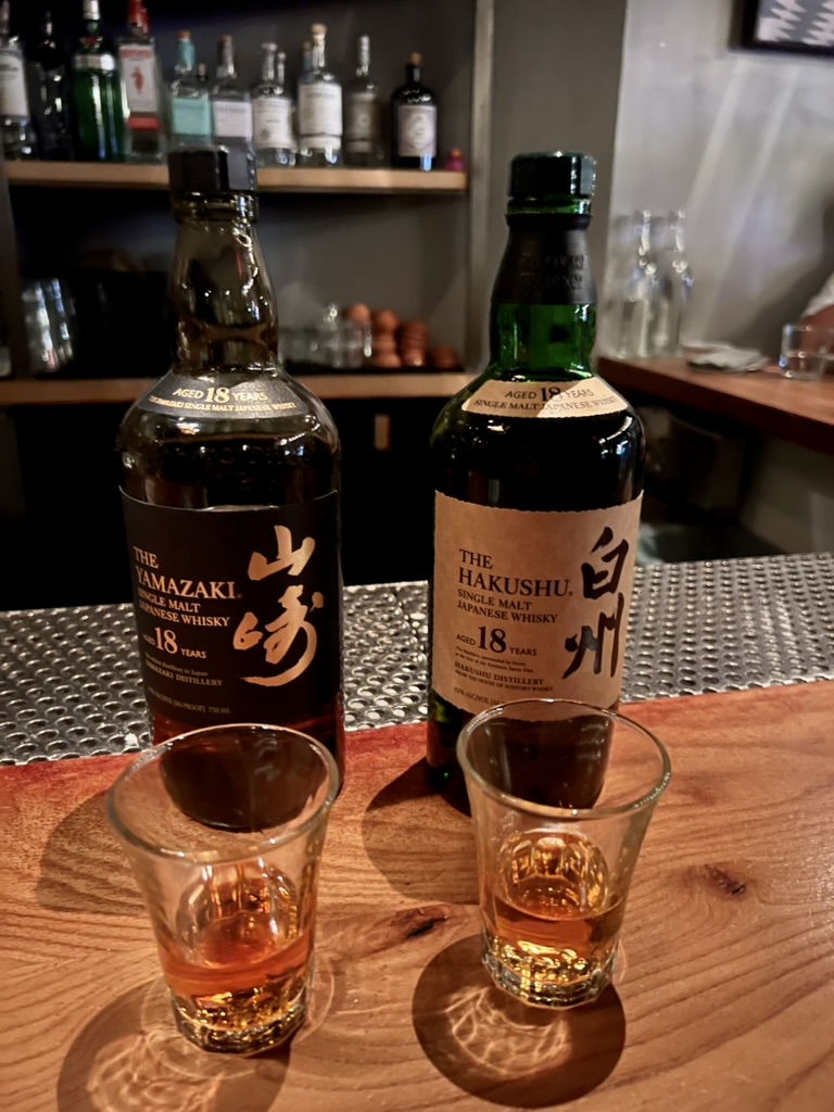 two bottles of Japanese whiskey