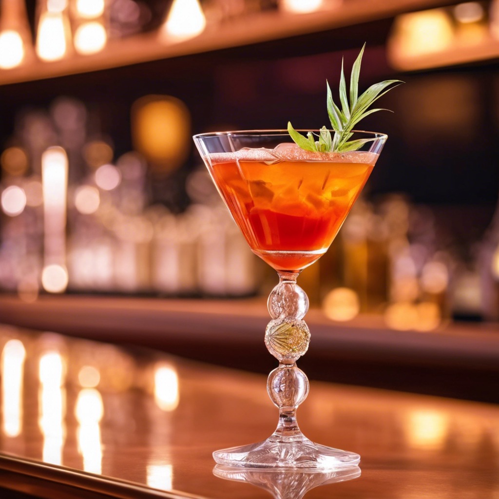 A cocktail on a bar