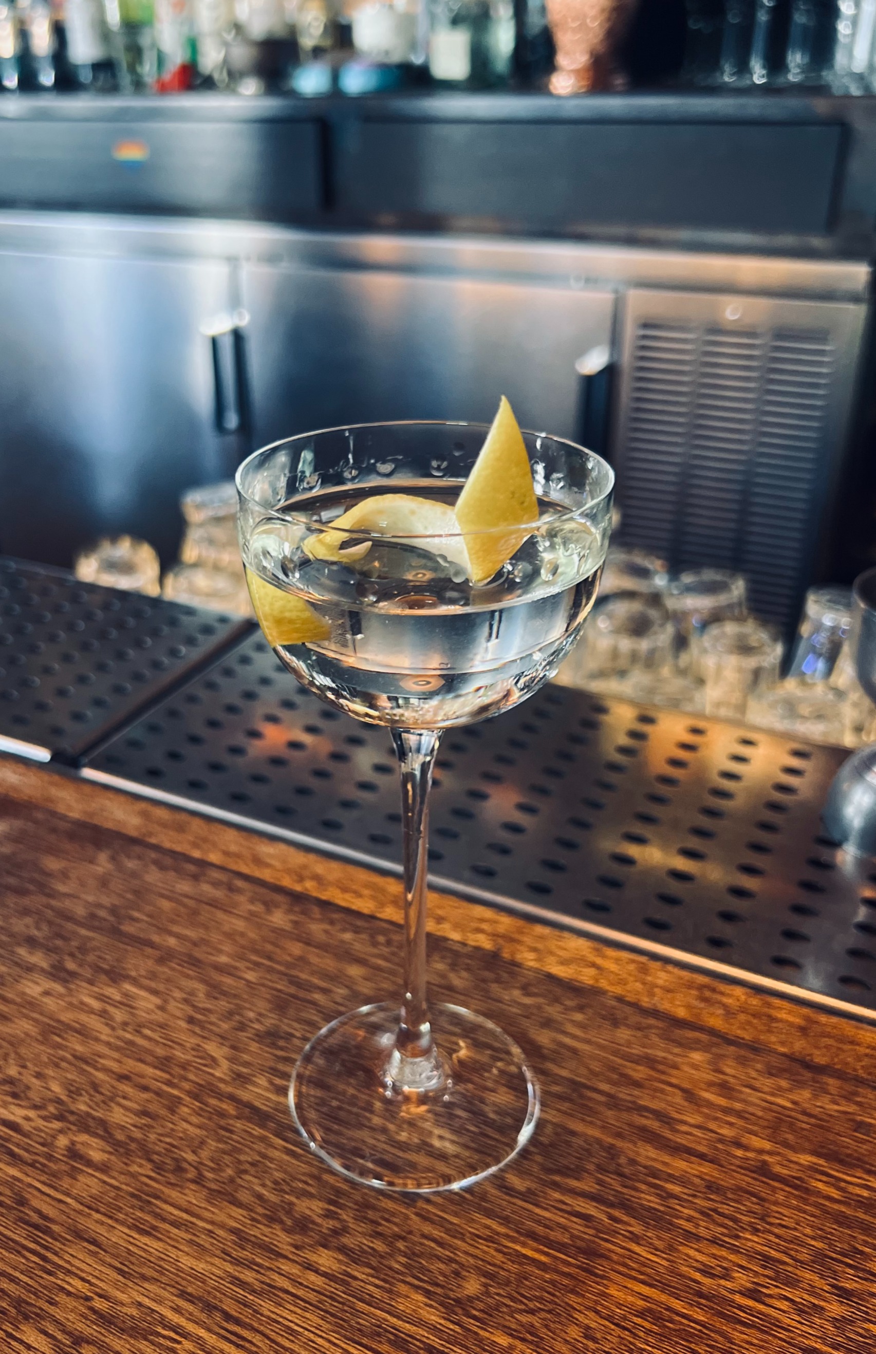 A martini on a bar
