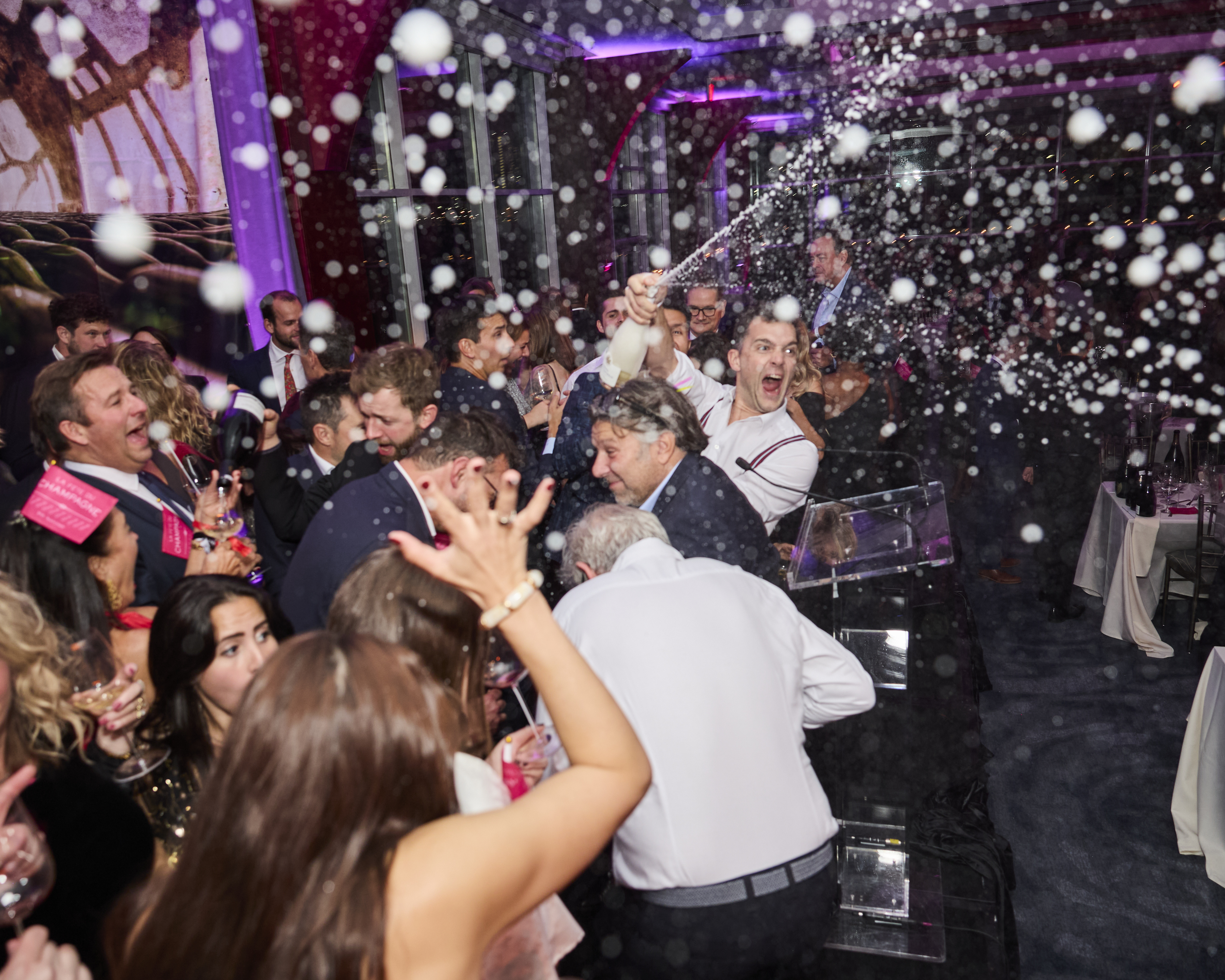 Champagne showers at La Fete 2024. Photo courtesy of @Jamescfrench