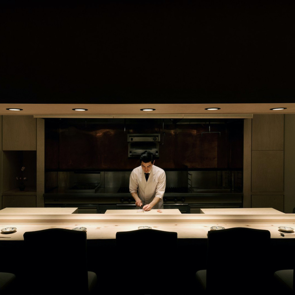 Chef Brandon Go preparing at Hayato