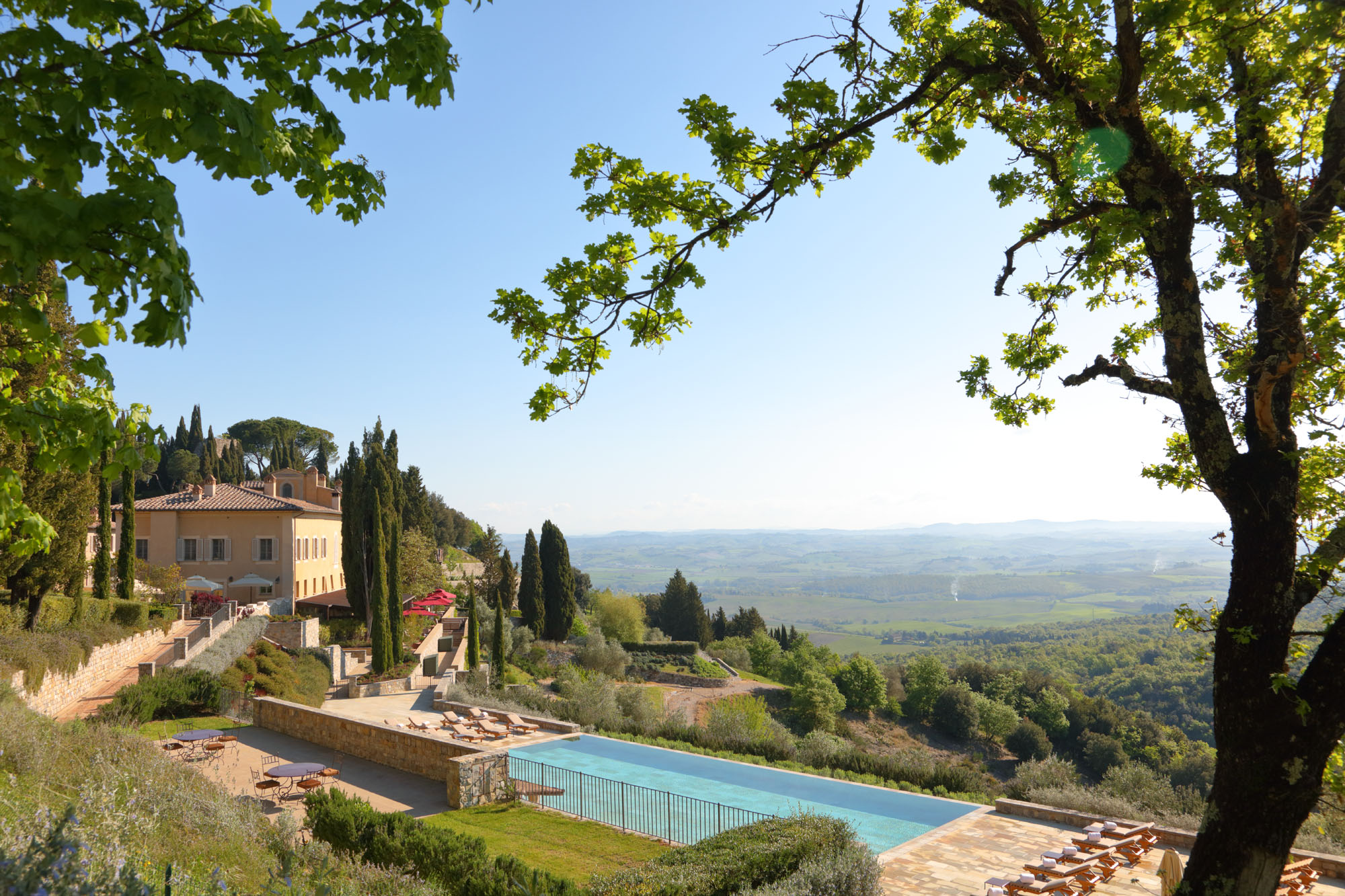 The view from the Rosewood Hotel in Tuscany