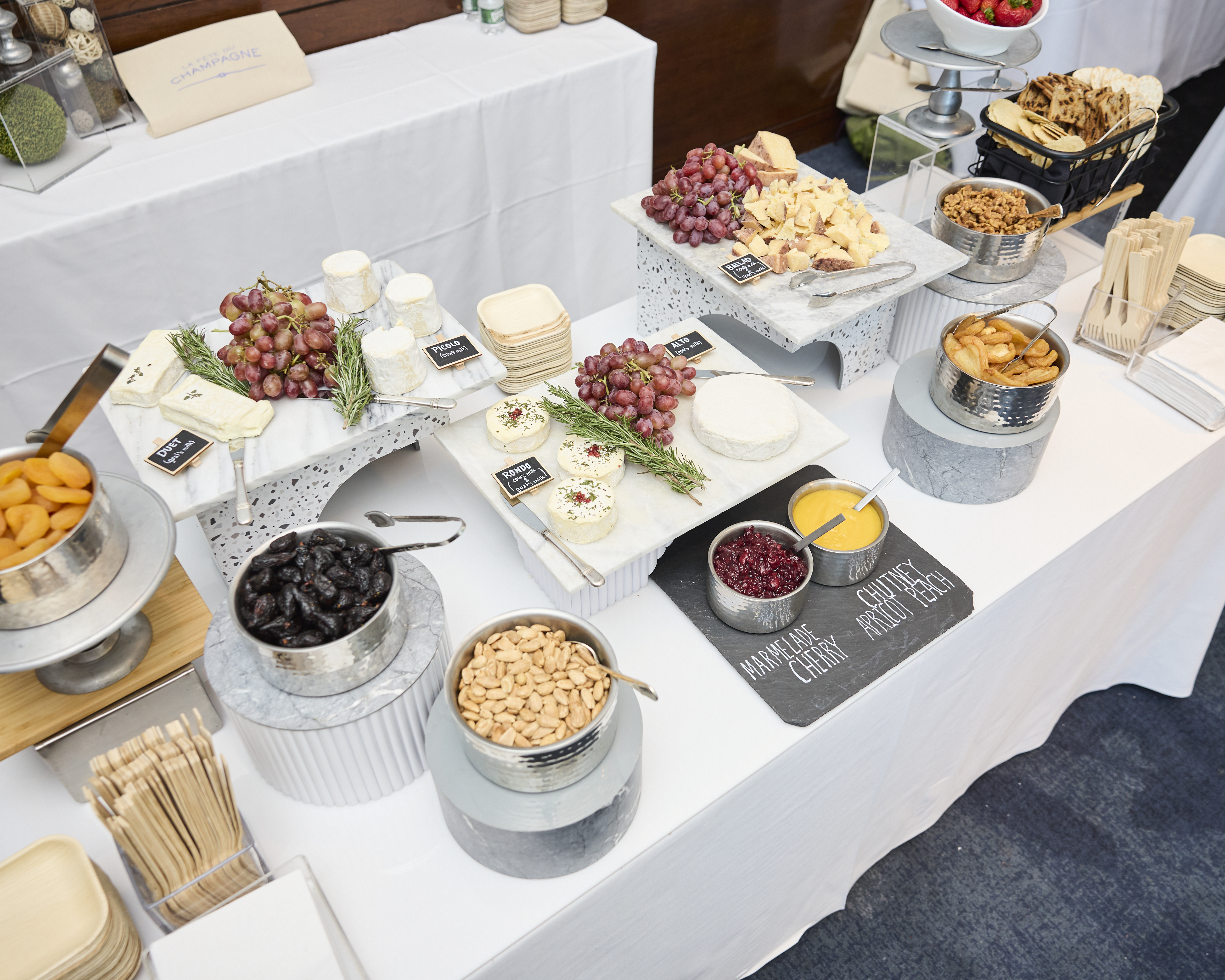 The cheese spread at the La Fete grand tasting in 2024. Photo courtesy of @jamescfrench