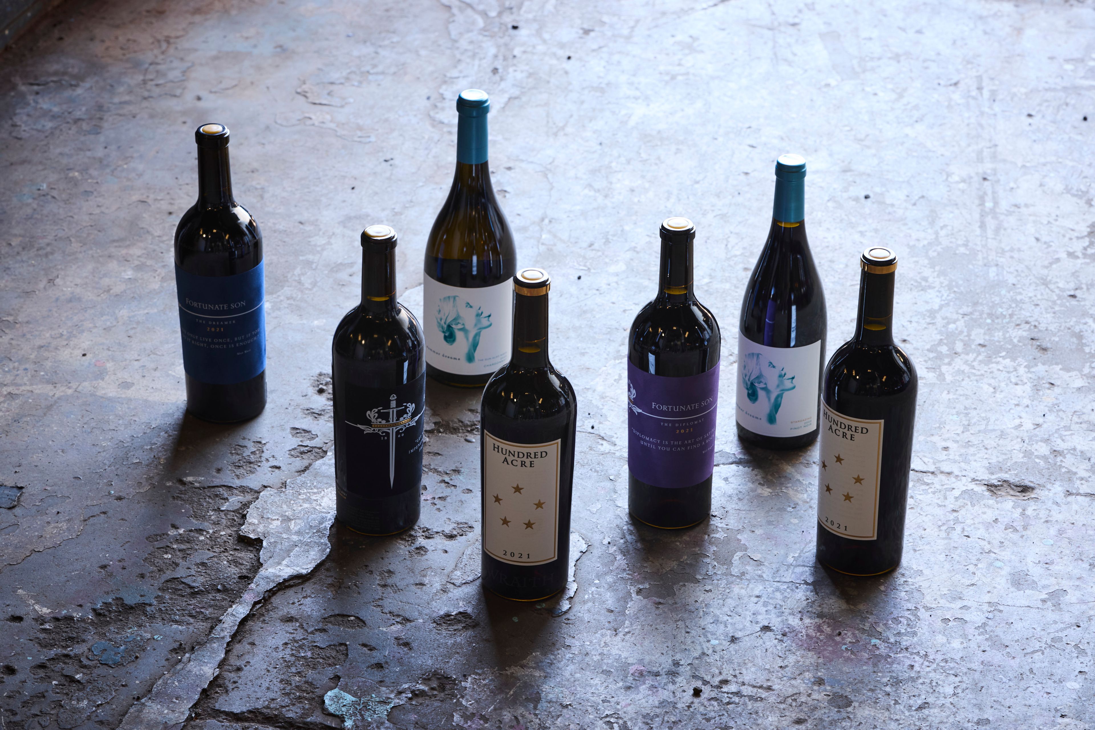 The Various Labels of Hundred Acre's Wines
