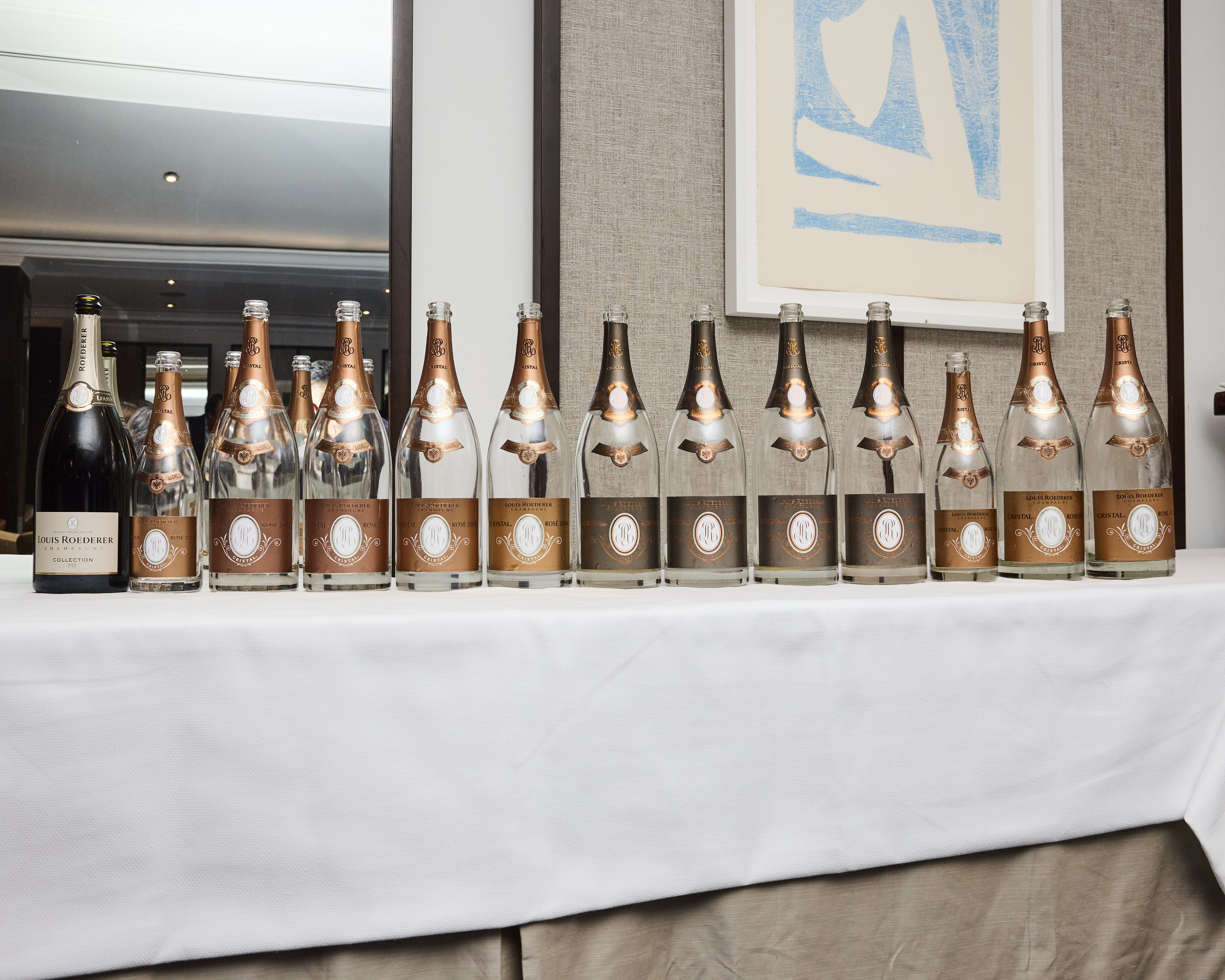 The Louis Roederer Champagne lineup form the Roederer dinner at La Fete 2024. Photo courtesy of @jamescfrench