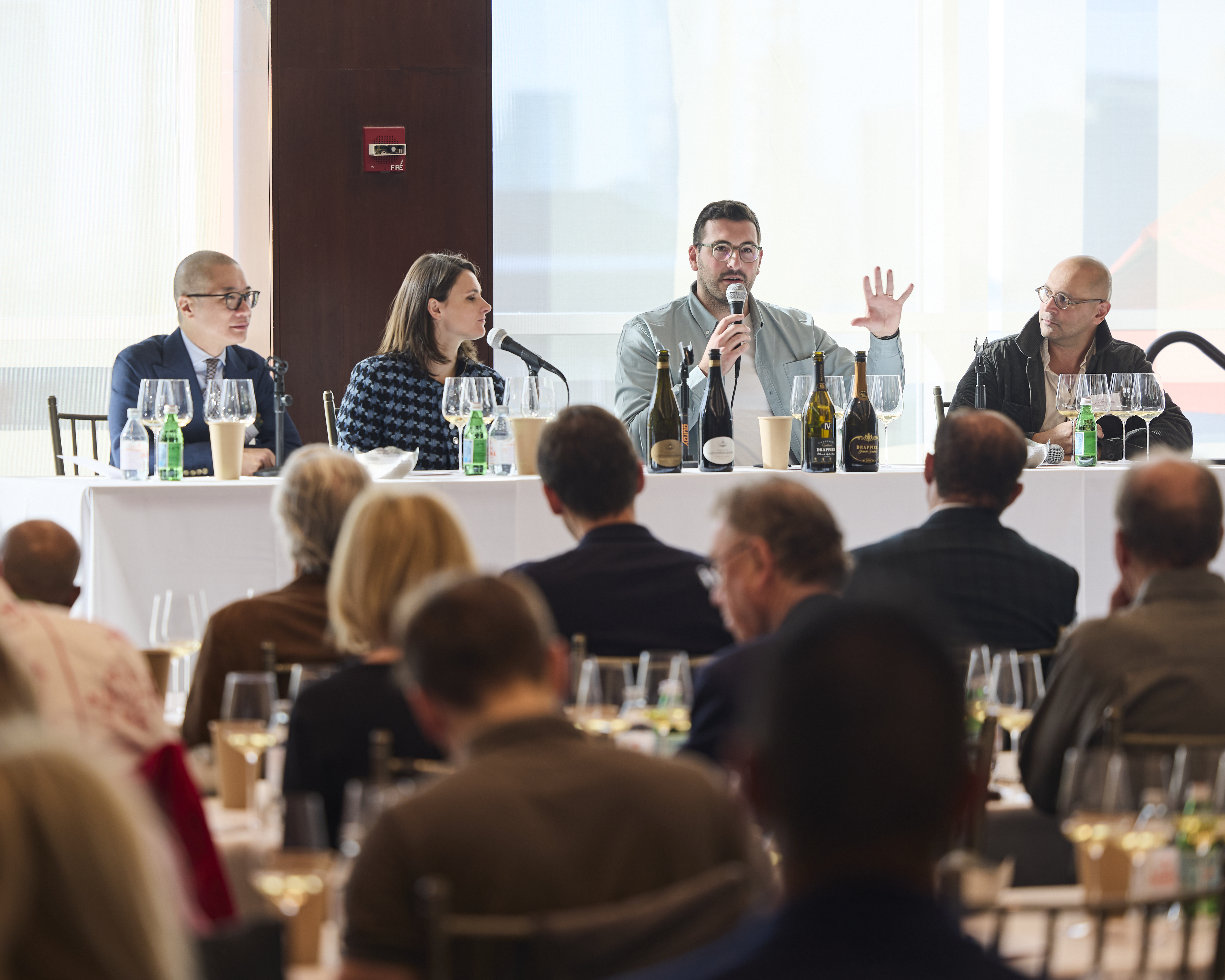The speaker's panel at the champagne seminar at La Fete du Champagne 2024. Photo courtesy of @jamescfrench