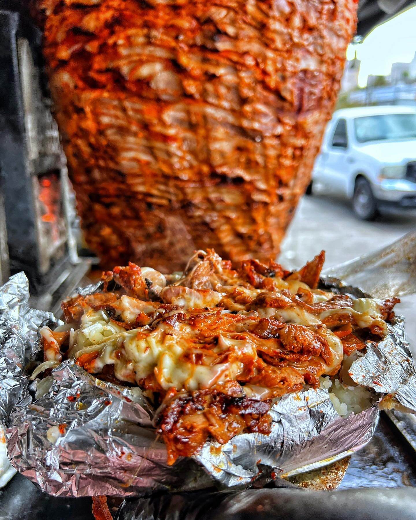 The juicy, succulent Al Pastor at Angel's Tijuana Tacos