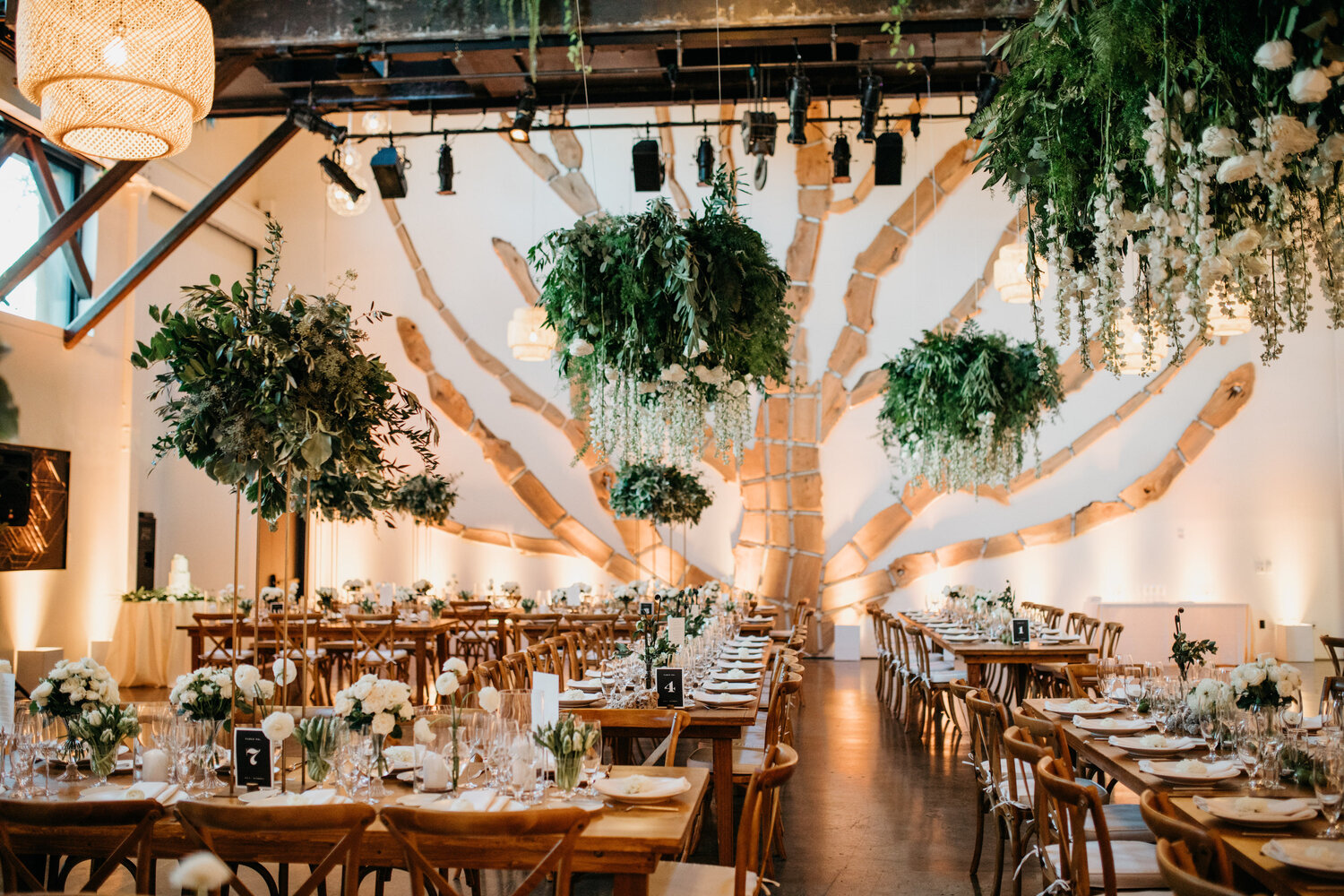 The bright and floral main event space at The Pearl