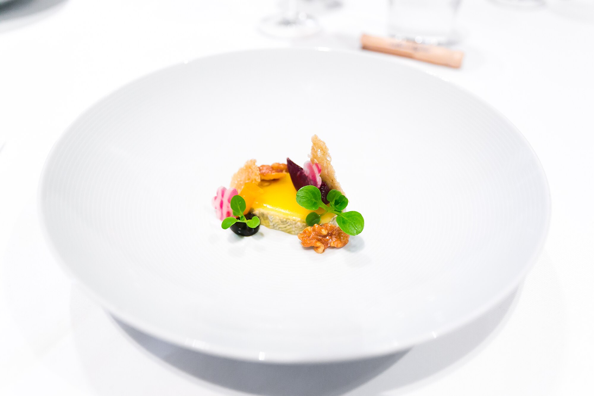 A plated Elysian Fields Farm lamb saddle dish
