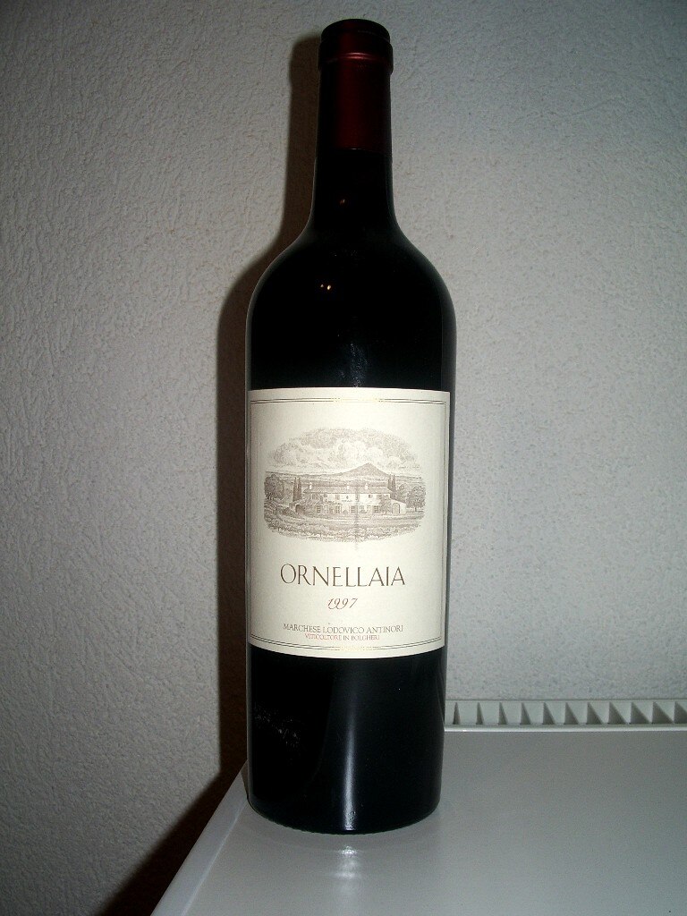 A bottle of Ornellaia wine