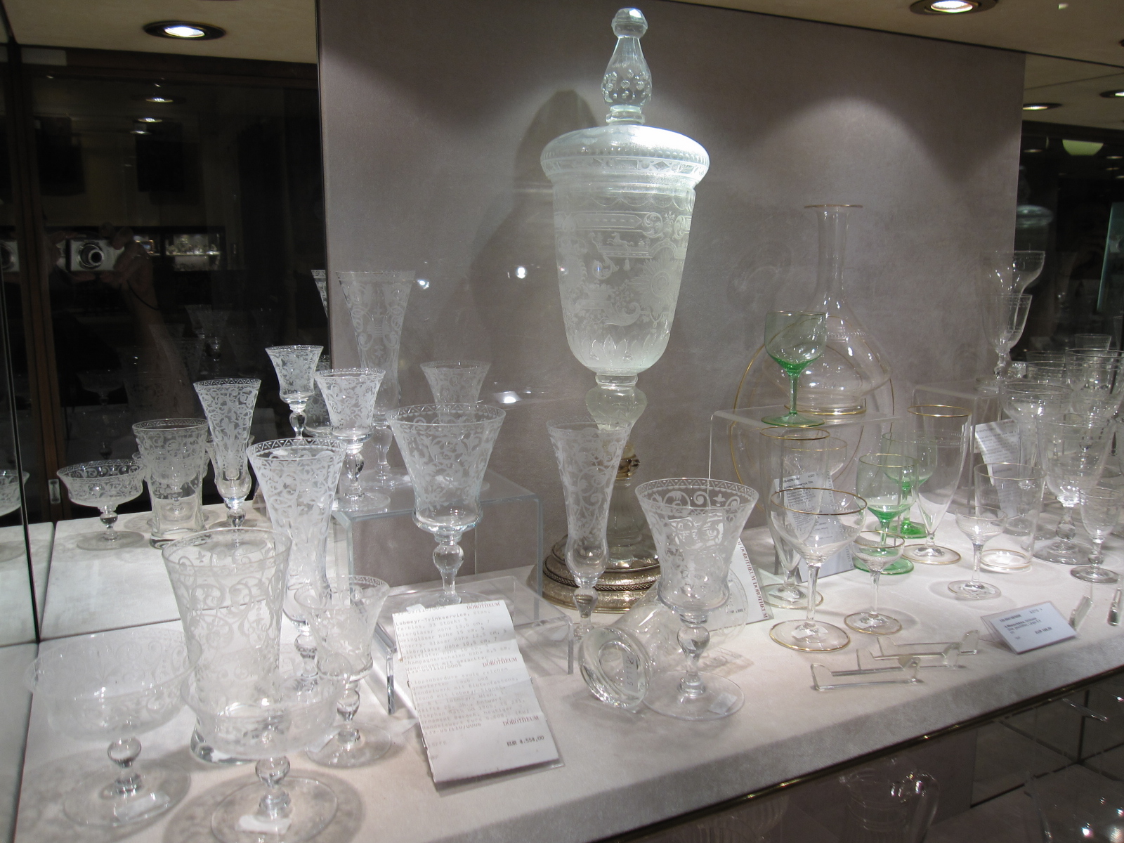 Historical J. & L. Lobmeyr drinking service with wine, sherry, liqueur, and Champagne glasses